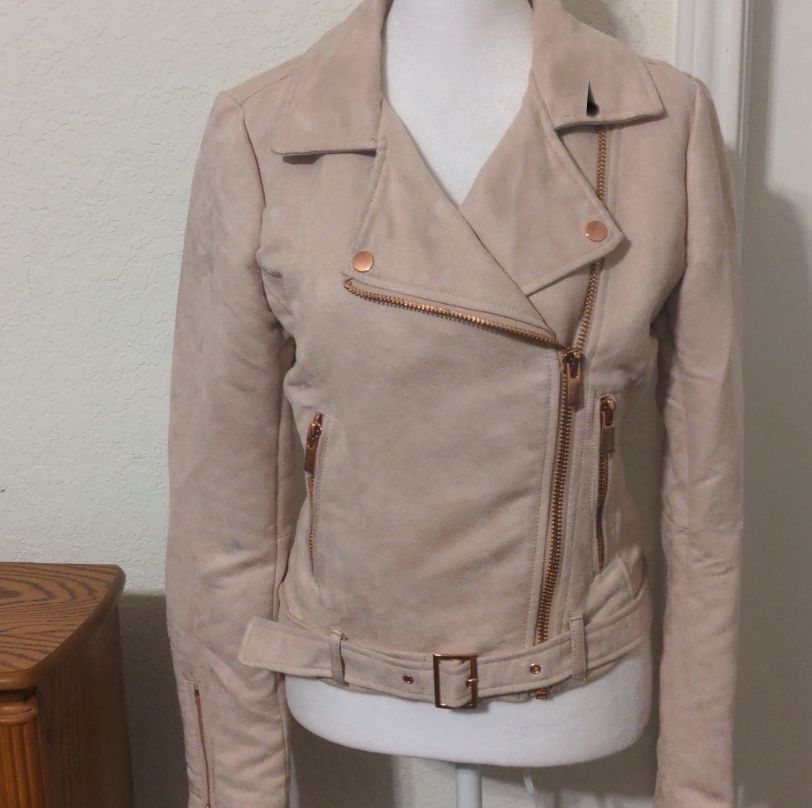 Lauren Conrad Moto  Beige Suede Jacket