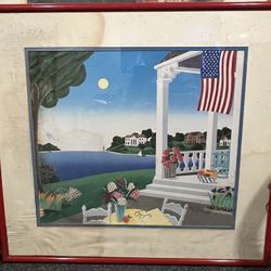 Thomas McKnight’s 1987 “Constitution” Print W/Red Frame