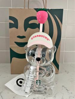 Starbucks  Bearista Pink Glass  Cup