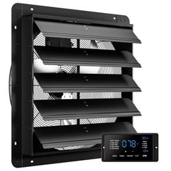 24 Inch Shutter Exhaust Fan with Temp Humidity and Speed Touchscreen Controller,