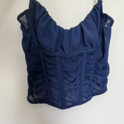 Navy Blue Corset Top