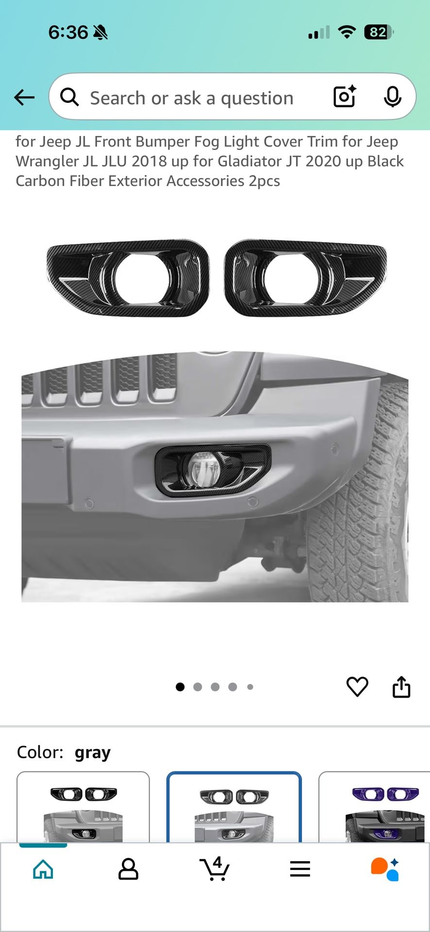 for Jeep JL Front Bumper Fog Light Cover Trim for Jeep Wrangler JL JLU 2018 up for Gladiator JT 2020 up Black Carbon Fiber Exterior Accessories 2pcs