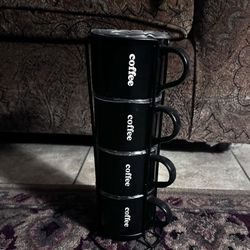 Coffee Mug Set With Rack