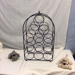 12  Bottles Metal  Wine Rack, Black 