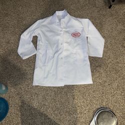 Jewel Osco Grocery White Employee Uniform Shirt Jacket Smock Size Large. Very minor mark see pics, has not been washed so may come out 