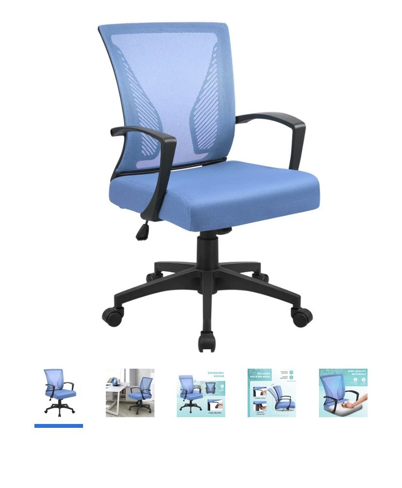 Furmax Office Mid Back Swivel Lumbar Support Desk, Computer Ergonomic Mesh Chair with Armrest