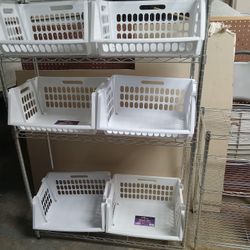   ( 2) Metal Storage Shelves  36in Wx 54h,in 14 In D ,24x31x14 D 