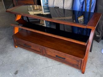 Wood and glass Entertainment system