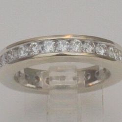 Diamond eternity band ring 14k White Gold 1.89 Tcw Round Stones Size 5