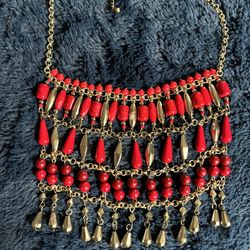 Red And Gold Necklace 