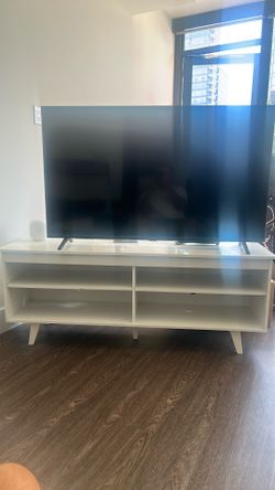 White media console table  59 x 15 x 22