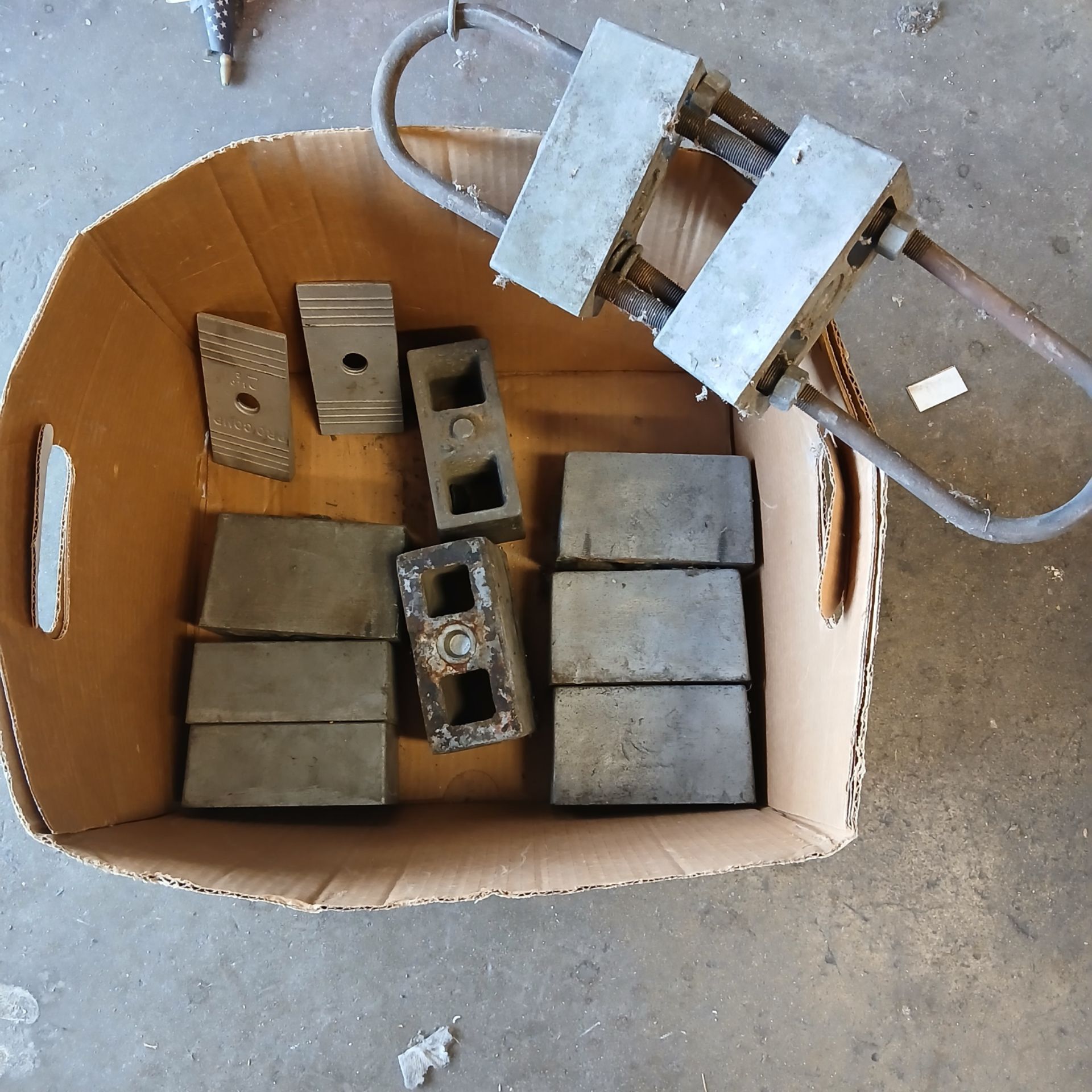 Lowering Blocks, U Bolts, Angle shims.