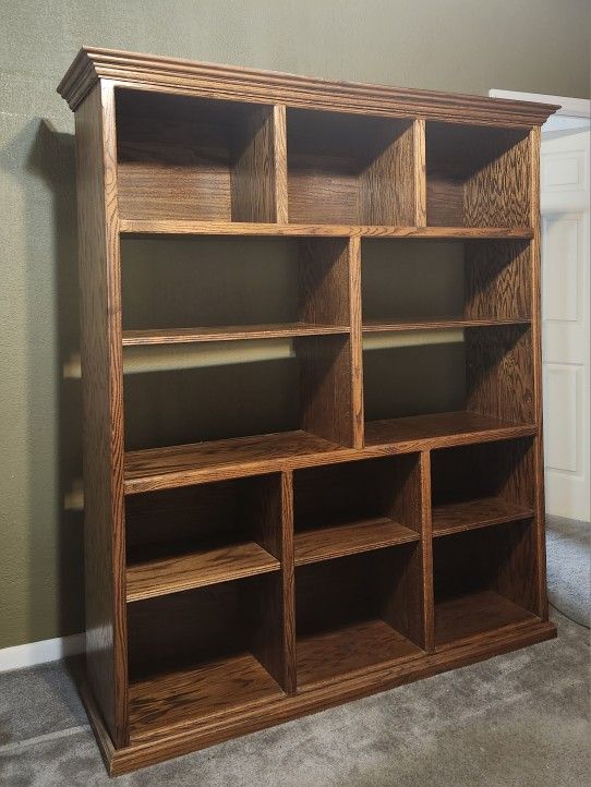 Solid Wood Bookcase, Display Shelves, Storage