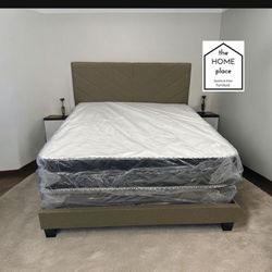 Brand New King Bed Frame with Mattress & Box Spring For Only $449 Ready for Delivery Today  🚛