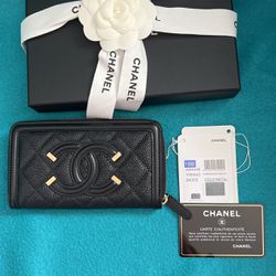 Chanel  Caviar  Leather Wallet Black With Gold Hardware As A Perfect Gift For Yourself Or A Loved One