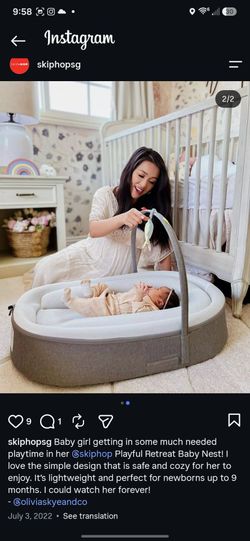 Skip Hop Playful Retreat Baby Nest – Grey Melange