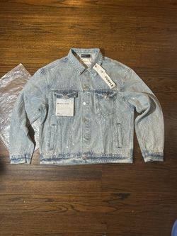 Purple Brand Rhinestone Embellished Denim Jacket