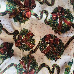 Christmas Fabric with Gold Glitter Stars
