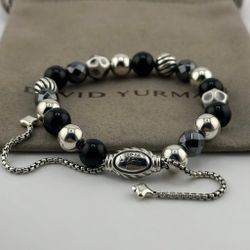 David Yurman Black Onyx and Hematine Elements Bracelet