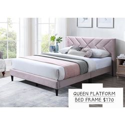 QUEEN PLATFORM BED FRAME NO MATTRESS 