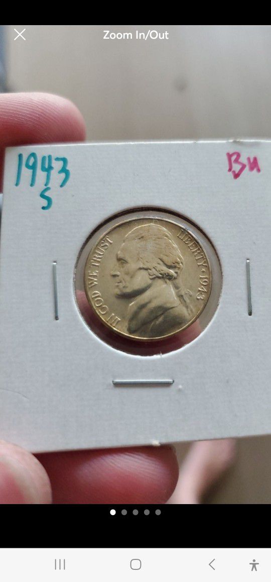 1943 silver nickel .. BU condition ..