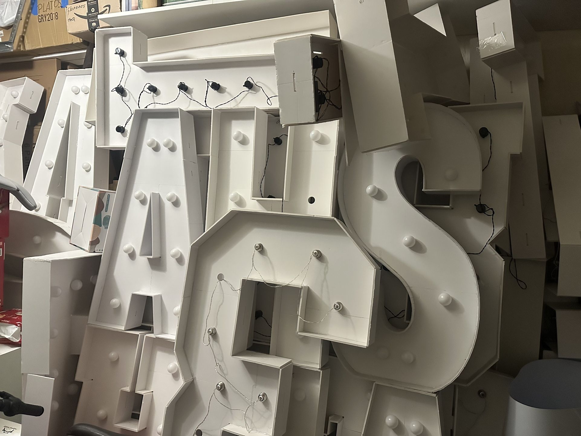 cardboard marquee letters
