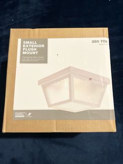 Outdoor Ceiling Light Flush Mount 2-Light White Hampton Bay