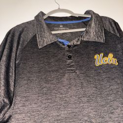 Men's UCLA Bruins Big & Tall Down Swing Heathered Charcoal Polo Shirt NWOT
