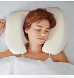 NEXT SLEEP The Best Back Sleeper Pillow, Sleep on Your Back Comfortably Wrinkle Prevention, Patent Pending Neck Support, Satin Case Included, CertiPUR