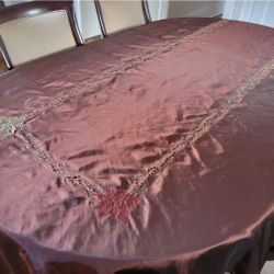 Autumn shimmer ridge 60x120" tablecloth + 12 napkins