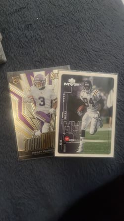 Randy Moss & Jordan Addison football cards
