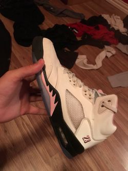 Air Jordan 5 White Pink Navy Sneaker