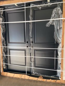 New ProVia door , fiberglass, BLACK , RH in swing , 66 1/8 by 81 11/16 by 4 9/16 jamb