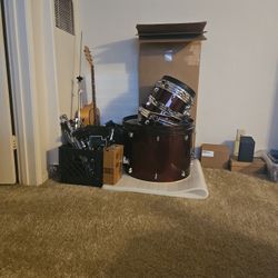 Drums, Amp and Acoustic.