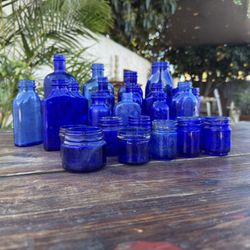 Antique Cobalt Blue Bottles 