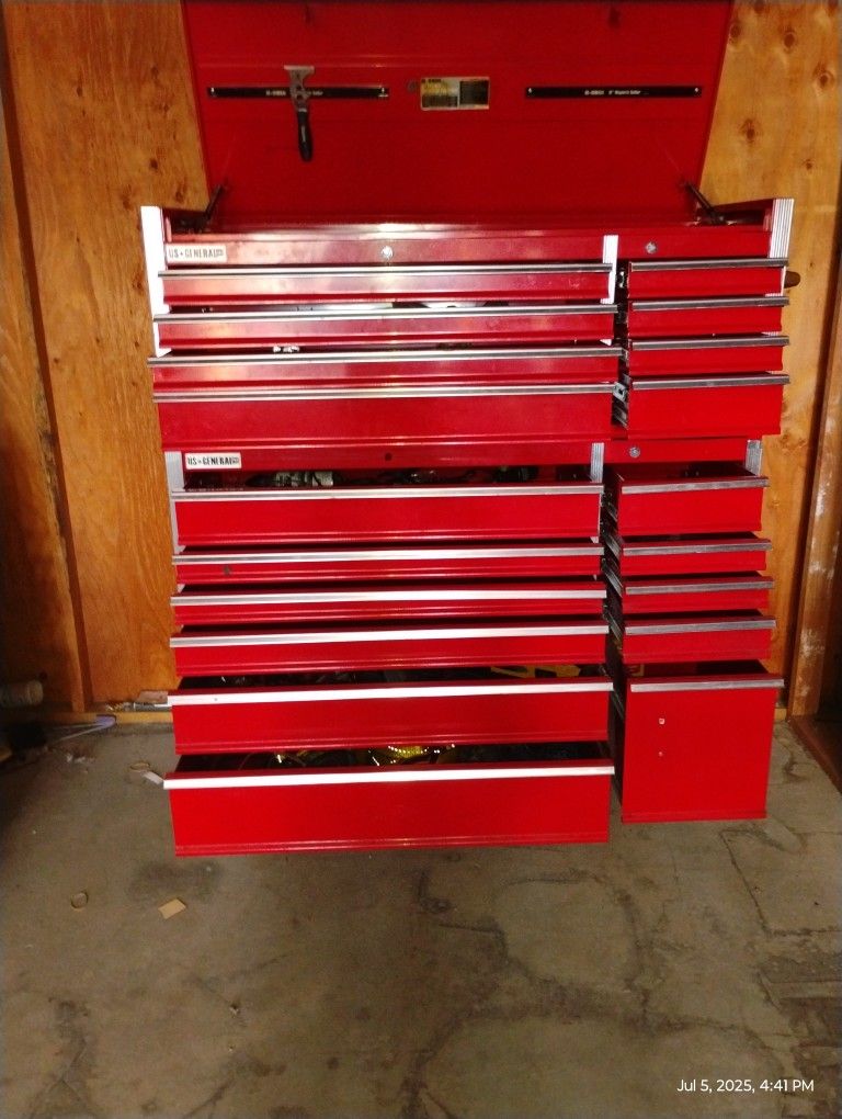 
U.S. GENERAL 56 in. Roller Cabinet, And Top Chest,