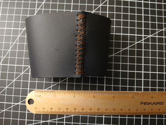 Single Black Leather Coffee/Tea Sleeve