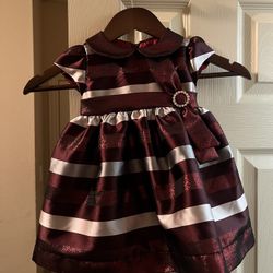 BONNIE BABY Baby Girls Jacquard Striped Dress size 18m