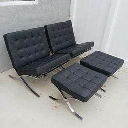 Two Mid Century Modern Barcelona Chairs
