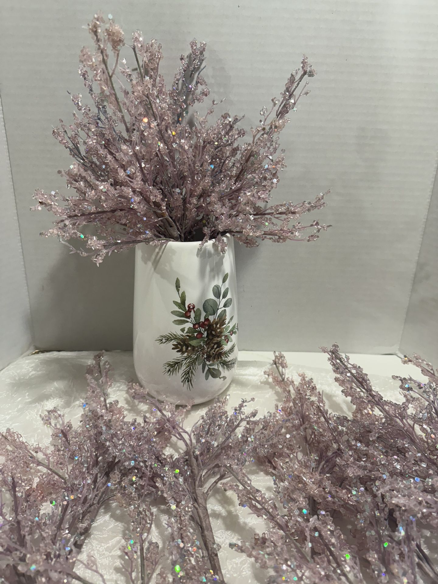 Pink Glitter 14” Pastel Christmas Pick ($3.00 each )