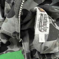 Gray Bape Zip Up Size Medium