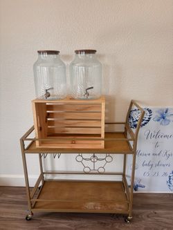 ✨ Beverage Station Bundle – Cart, Display Crate & 2 Drink Dispensers ✨