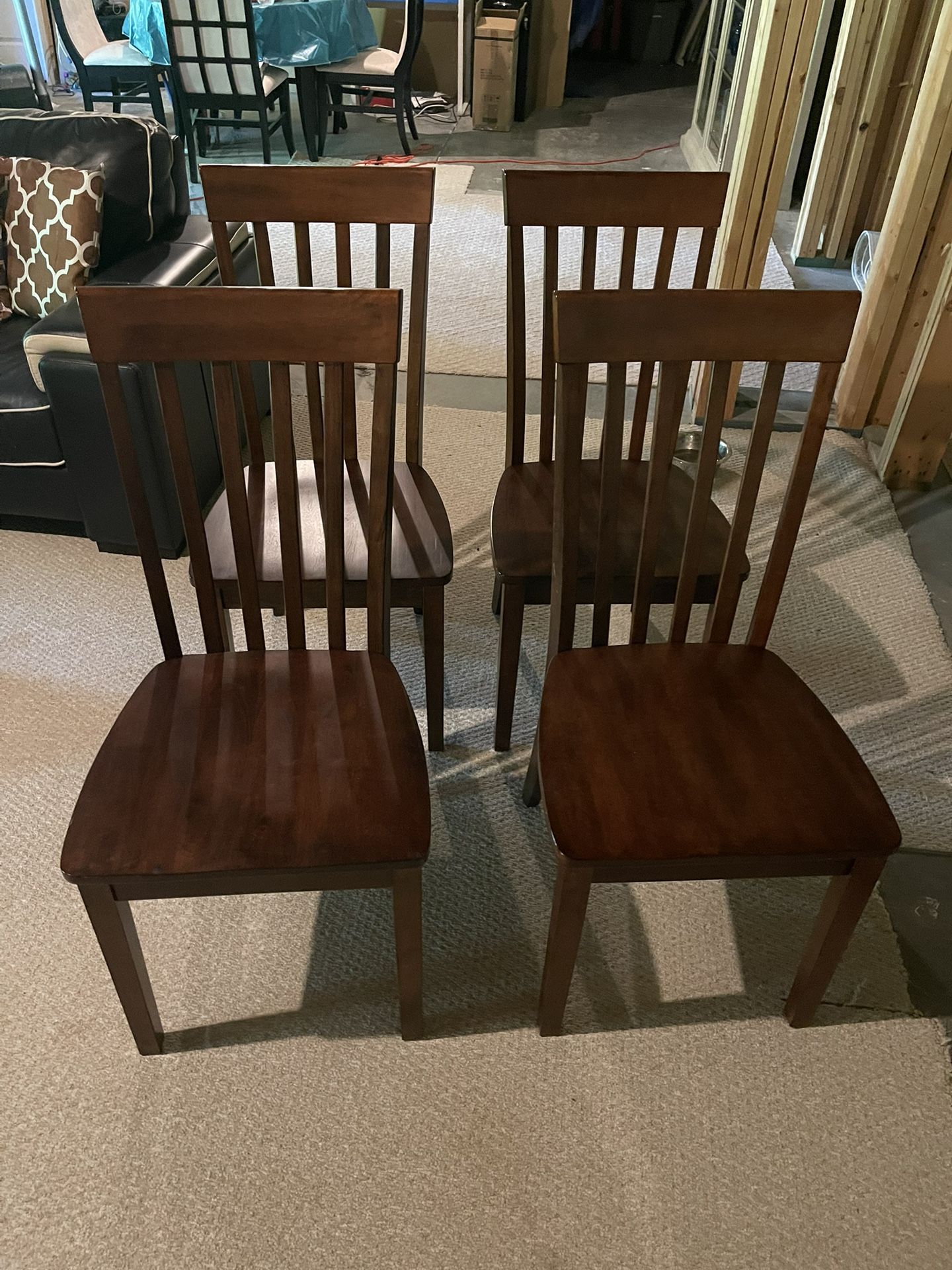 4 Dark Wood Tables Chairs
