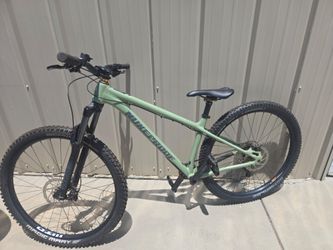 Nukeproof Scout hardtail mountain bike in Artichoke Green. Aggressive trail/enduro geometry that handles drops and corners perfectly. 2023 $3000