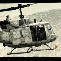 Bell UH-1 Huey Black & White Photo