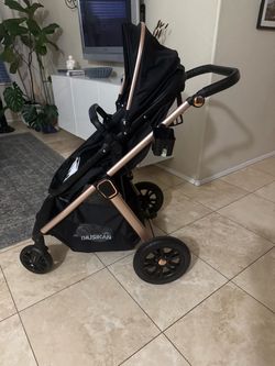 Biusikan Baby Stroller Black and Rose Gold