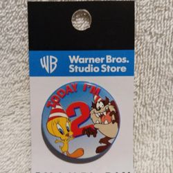 Vintage Looney tunes today I'm 2 birthday enamel pin