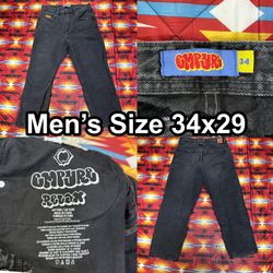 Empyre Jeans Men’s 34x29 Washed Black Straight Relaxed Fit Grunge Skateboard