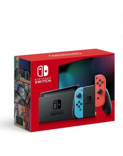 Open Box Nintendo HADSKABAH Switch with Neon Blue and Neon Red JoyCon