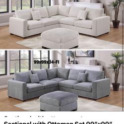 Sectional with ottoman set 99”x99”